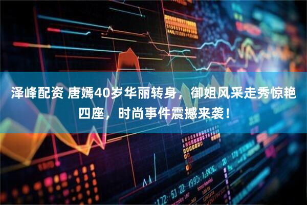 泽峰配资 唐嫣40岁华丽转身，御姐风采走秀惊艳四座，时尚事件震撼来袭！