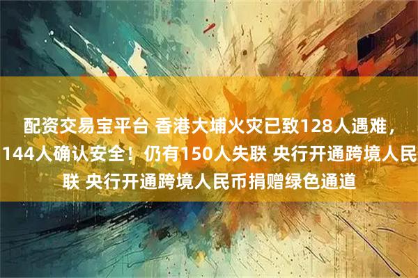 配资交易宝平台 香港大埔火灾已致128人遇难，此前失踪名单中144人确认安全！仍有150人失联 央行开通跨境人民币捐赠绿色通道